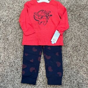 Cat & Jack Dinosaur Cupid Valentines Day Outfit - Size 3T
